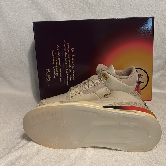 Jordan 3 Retro SPJ Balvin Medallin SunSet Fast Shipping Size 10.5 - Picture 8 of 8